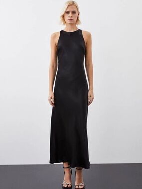 Karen Millen Satin Column Maxi dress, size 8